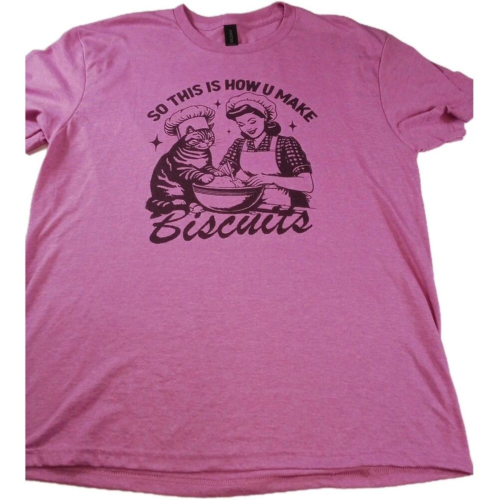 Womens Gildan Soft‎ Style Purple So This Is How You Make Biscuits Shirt Large